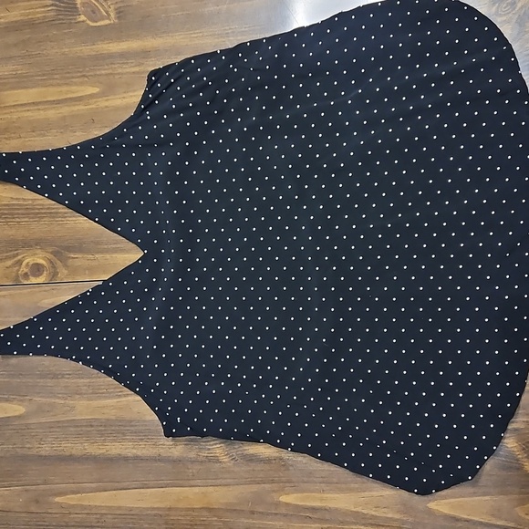 Black Polka Dot Sleeveless Top - Picture 2 of 8